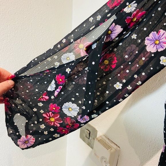 Mixed pattern floral cold shoulder dress size 14 new summer pattern holiday - Picture 5 of 6